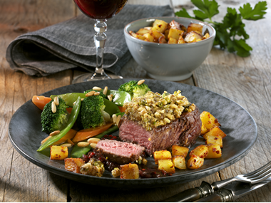 Filetsteak mit Nusskruste